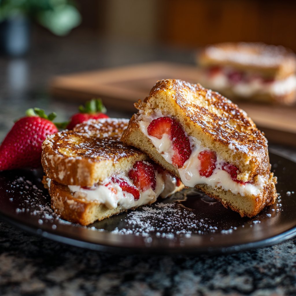 Strawberry Cream Cheese Stuffed French Toast