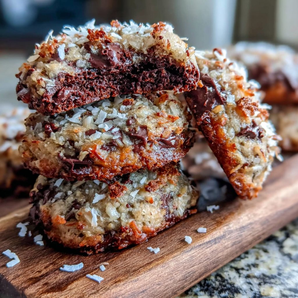 Coconut Chocolate Brownie Cookies