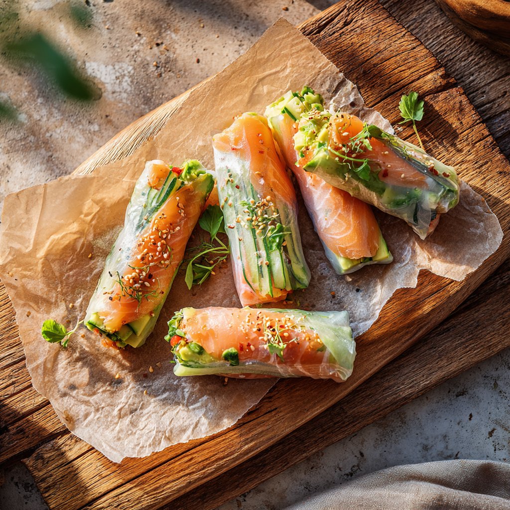 Smoked Salmon Spring Rolls