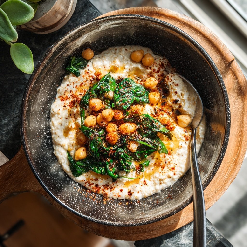 Savory Oatmeal with Chickpeas
